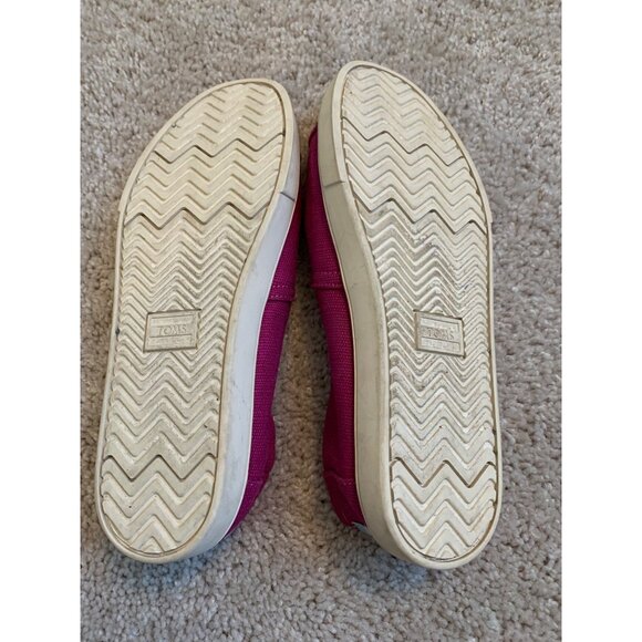 TOMS‎ Women's W7.5 Magenta Canvas Slip-On Shoes - Picture 6 of 7
